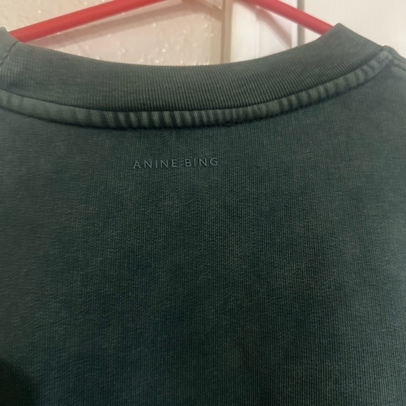 Anine Bing “Miles” Green Crewneck oversized distressed - Picture 10 of 15
